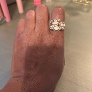 Elegant Silver and White Ring